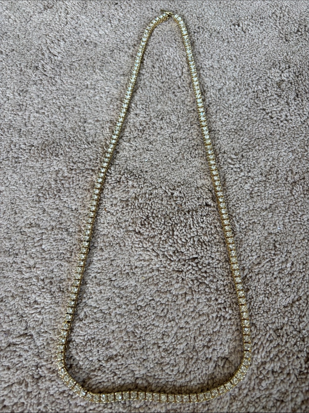 Cubic Zirconia Gold and Crystal Tennis Necklace